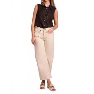 NEW ALYSI sleeveless button up top in carbon